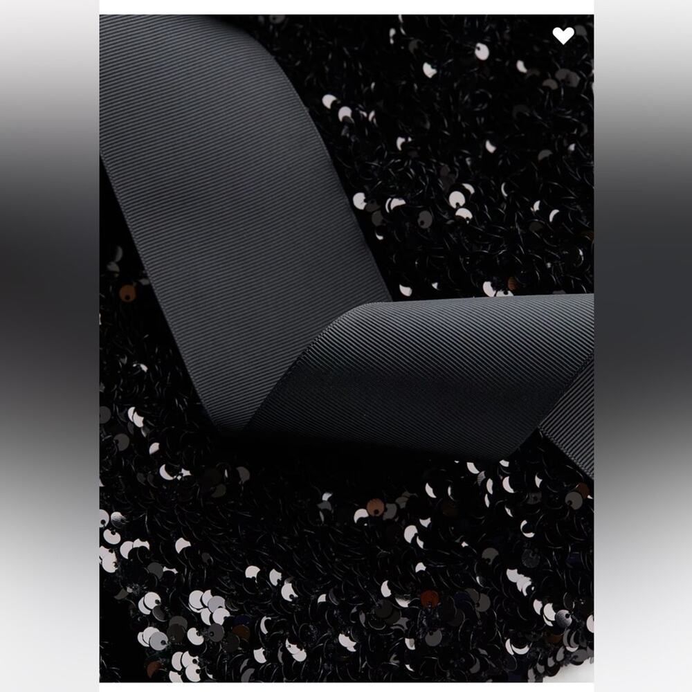 H&M Black TIE-FRONT SEQUINED JACKET - Picture 2 of 12